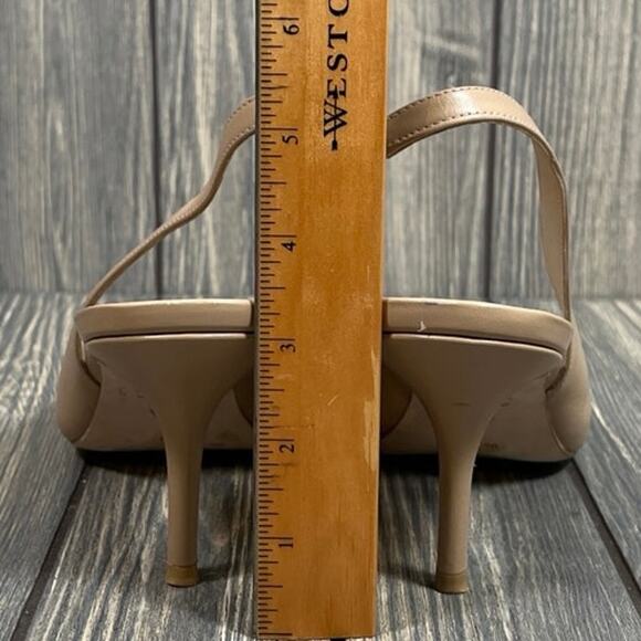 Stuart Weitzman Eva Women Pointed Toe Slingback Pumps Heels Fawn Beige Sz 10.5B - Picture 4 of 12